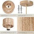 TECTAKE - Suspension ALLEGRA en jute au style bohème 40W marron naturel - vignette