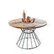 M.CEZARE - Table Paul - 4 à 6 places - 79 x 120 x 120 cm - metal & teck - bois & noir - vignette