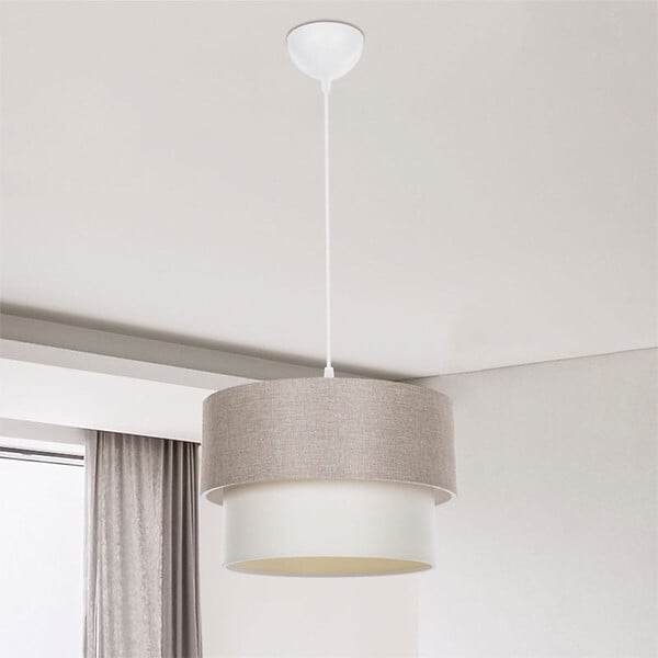 ENTREPOT BRICO - Suspension luminaire Plafonnier Ε27 beige D30x72cm 15 - large