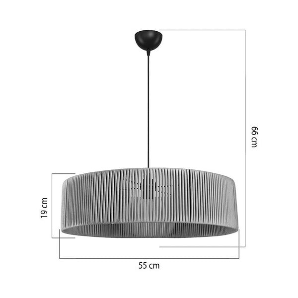 ENTREPOT BRICO - Suspension luminaire plafonnier avec abat-jour marron 55x20cm - large