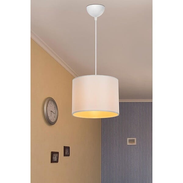ENTREPOT BRICO - Suspension luminaire Plafonnier PΕ27 blanc crème D22x60cm - large