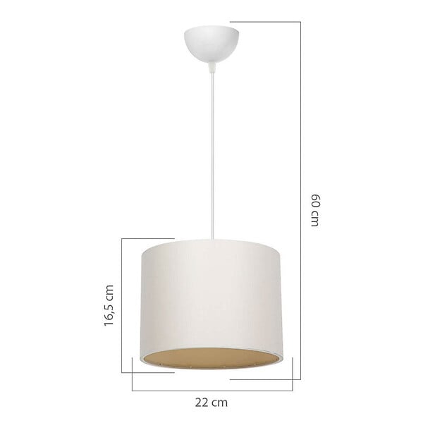ENTREPOT BRICO - Suspension luminaire Plafonnier PΕ27 blanc crème D22x60cm - large
