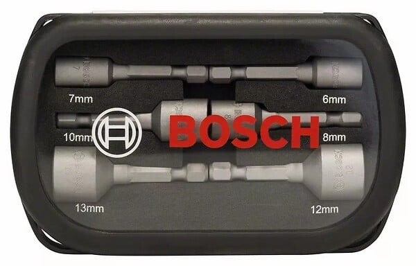 BOSCH - Jeu de 6 douilles à queue six pans mâle 1/4 BOSCH 2608551079 - large