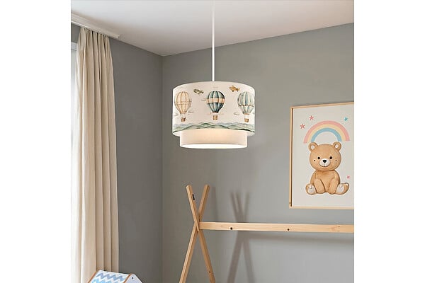 ENTREPOT BRICO - Suspension luminaire plafonnier enfant abat jour beige 30x20 cm - large
