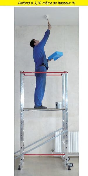 ESCALUX - Echafaudage ESCALUX V18072 "Stratus 140" aluminium roulant H 3M60 - large