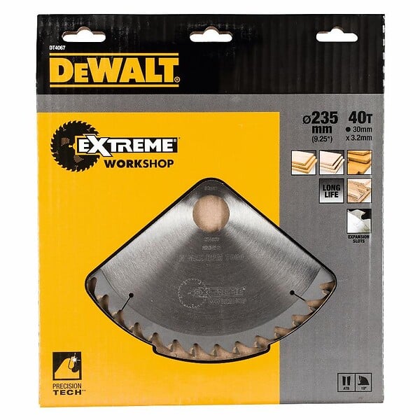 DEWALT - Lame de scie circulaire Ø235x30mm 40 dents DEWALT DT4067-QZ Carbure Extrême Workshop - large