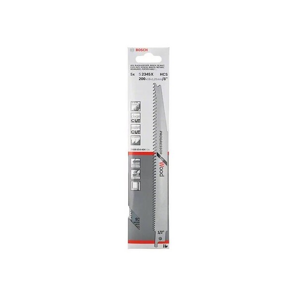 BOSCH - Lot de 5 lames de scie sabre S 2345 X BOSCH 2608654404 pour bois - large