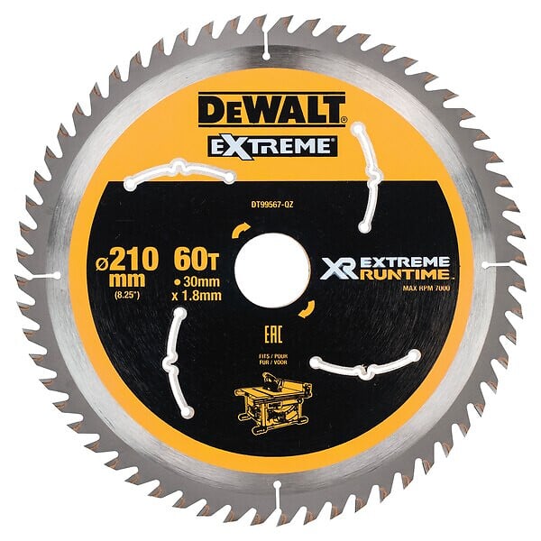 DEWALT - Lame de scie circulaire stationnaire DEWALT DT99567-QZ Carbure XR Runtime Ø210x30mm, 60 dents - large