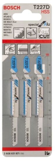BOSCH - Lot de 5 lames de scie sauteuse T 227 D BOSCH 2608631030 Special for Alu - large
