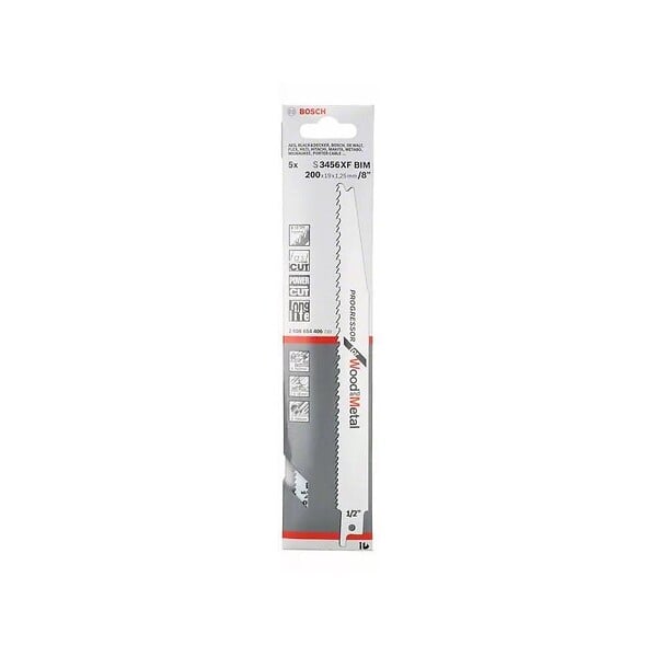 BOSCH - Lot de 5 lames de scie sabre S 3456 XF BOSCH 2608654406 pour bois et métal - large