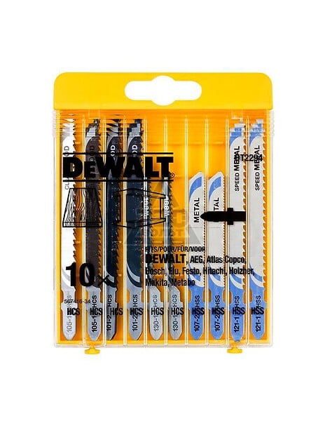 DEWALT - Lames de scie sauteuse pour bois et métal en T DEWALT DT2294-QZ en coffret de 10 lames - large
