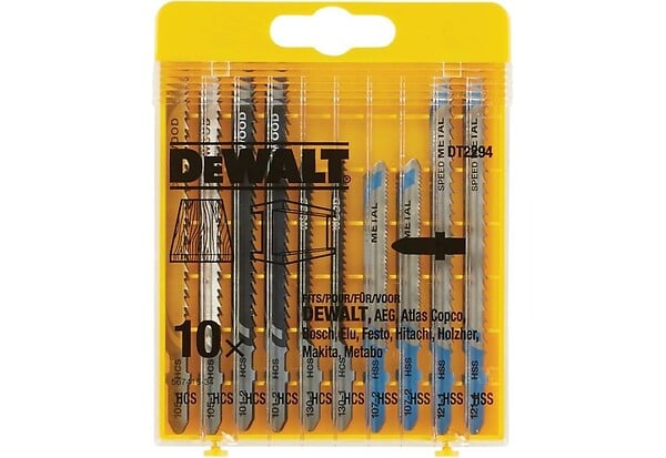 DEWALT - Lames de scie sauteuse pour bois et métal en T DEWALT DT2294-QZ en coffret de 10 lames - large