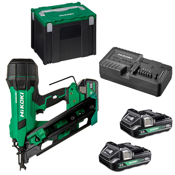 HIKOKI - Cloueur 90mm-18V-5Ah - HIKOKI - NR1890DCAWQZ -Li-ion Brushless-Tête en D bande papier - Hitcase IV - large