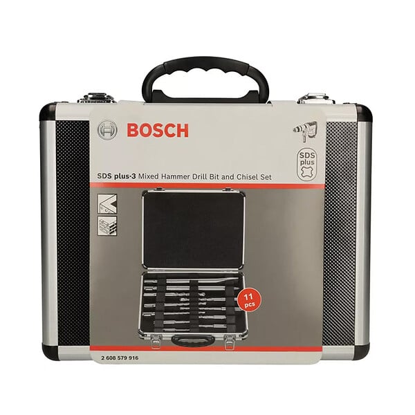 BOSCH - Mallette de 11 pièces BOSCH Professional 2608579916 SDS Plus-3 (burins pointus / burins plats / forets) - large