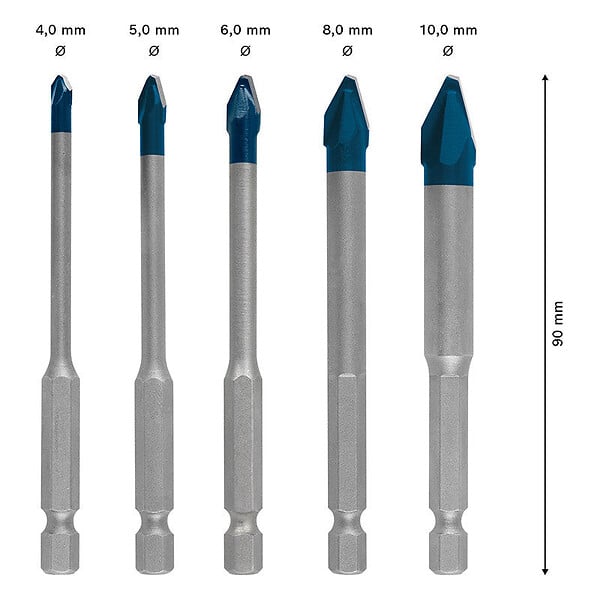 BOSCH - 5 Forets Hard Ceramic BOSCH 2608900597 HEX-9 EXPERT 4/5/6/8/10mm - large
