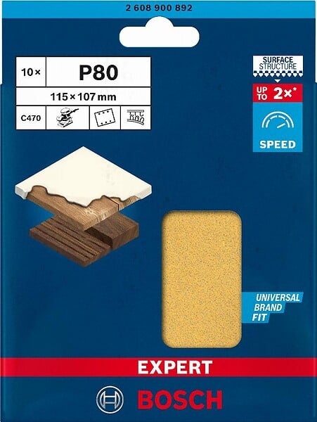BOSCH - 10 Feuilles abrasives BOSCH C470 115 x 107 mm - large