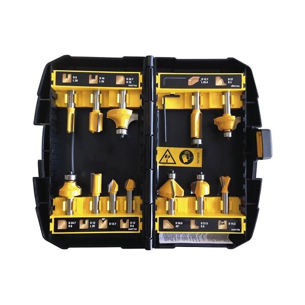 DEWALT - Coffret de 12 fraises DEWALT DT90016-QZ pour défonceuse 8mm - large
