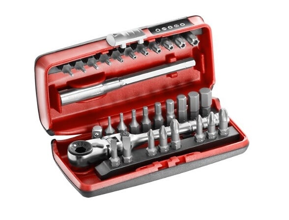 FACOM - Coffret d'embouts de vissage 1/4'' avec clé à cliquet FACOM R.180J31PB (31 pièces) - large