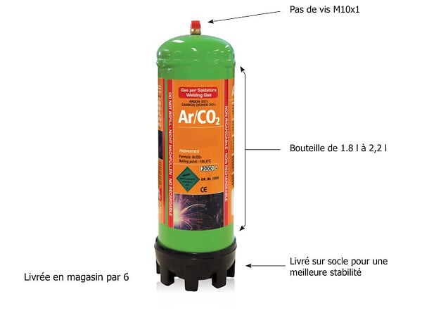 GYS - Bouteille jetable Argon Pur 2,2 litres GYS 043688 - large