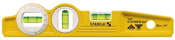 STABILA - Niveaux à bulle Type 81 SV REM W360 Torpedo, 25 cm STABILA 16670 - large