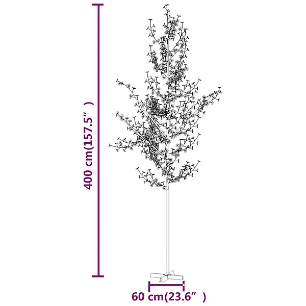 VIDAXL - vidaXL Arbre à  LED fleur de cerisier 672 LED Blanc chaud 400 cm - large