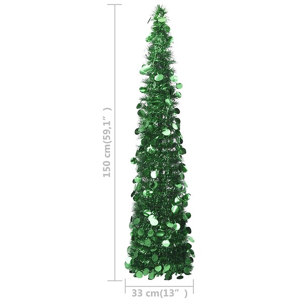 VIDAXL - vidaXL Sapin de Noël artificiel escamotable vert 150 cm PET - large