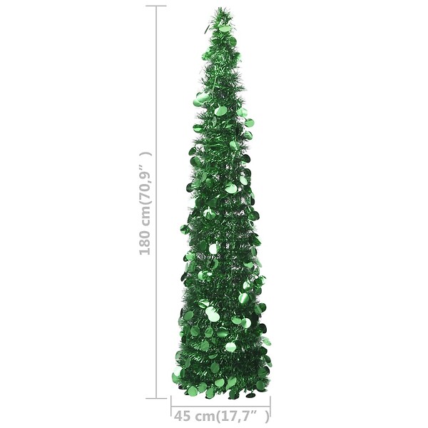 VIDAXL - vidaXL Sapin de Noël artificiel escamotable vert 180 cm PET - large