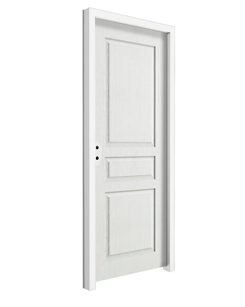 BALLAY - Bloc porte 3 panneaux sapin - Prépeint blanc - H.204xL.73cm - large