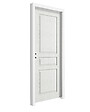BALLAY - Bloc Porte 2040x830mm 3 panneaux traverse droite, veines bois, âme alvéolaire poussant droit, prépeint / Huisserie 73x54mm prépeinte + joint confort / Serrure pêne demi-tour / PEFC - vignette