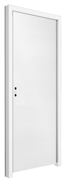 BALLAY - Bloc Porte 2040x730mm « Linéa », veines bois, âme alvéolaire poussant gauche, prépeint / Huisserie 73x54mm prépeinte + joint confort / Serrure pêne demi-tour / PEFC - large