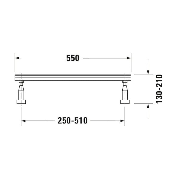 DURAVIT - Pieds pour baignoires et receveurs - Blanc - 2 pièces - Hauteur réglable de 130 mm à 210 mm- réf : 790100000000000 - DURAVIT - large