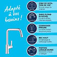 GROHE - Robinet de cuisine monocommande Start 2021 chromé + microfibre - vignette