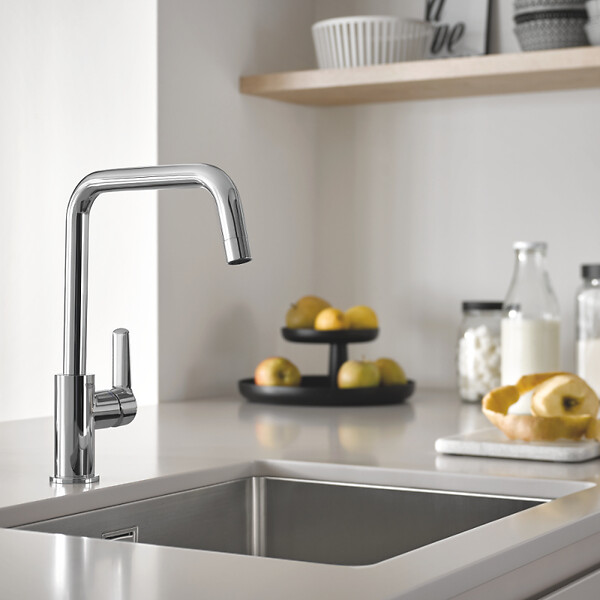 GROHE - Robinet de cuisine monocommande Start 2021 chromé + nettoyant GrohClean - large