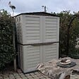 INTEC - Abri de jardin Extérieur 2 portes Beige 151 x 83 x H200cm Cabanon de jardin avec plancher intégré INTEC - vignette