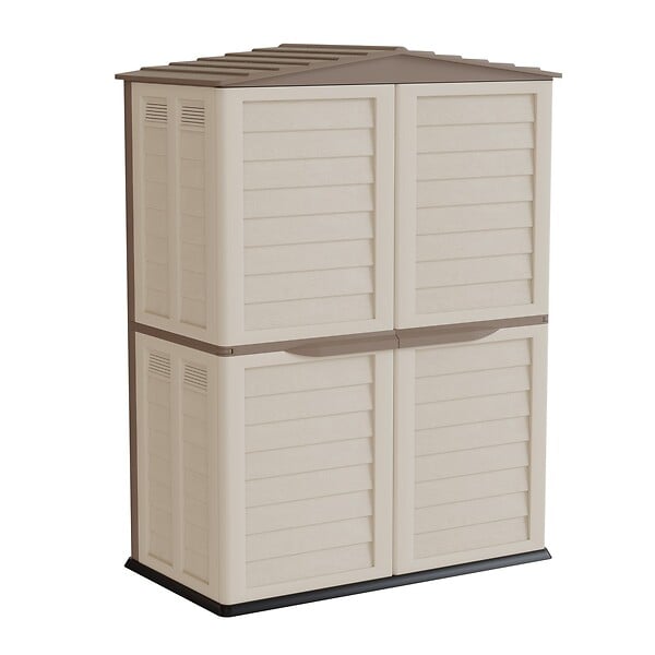 INTEC - Abri de jardin Extérieur 2 portes Beige 151 x 83 x H200cm Cabanon de jardin avec plancher intégré INTEC - large