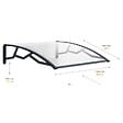 ARTPLAST - Auvent de Porte d'Entrée et fenêtre 100 x 120 cm - Polycarbonate Anti UV Marquise Extérieure Bras Polypropylène Art Plast - vignette