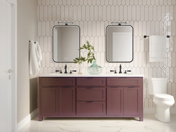 MP GLASS - Miroir LED Toscan - Noir - 75x55cm - large
