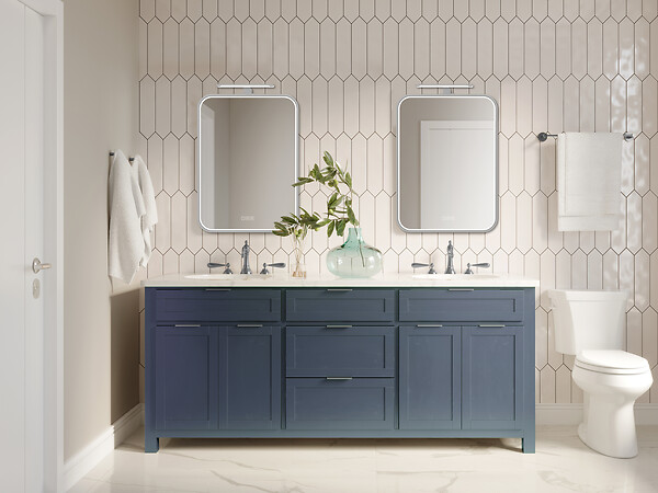 MP GLASS - Miroir LED Toscane aluminium - 75x55cm - large
