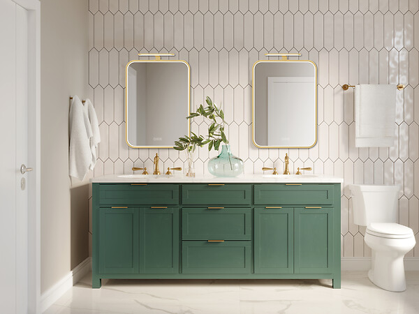 MP GLASS - Miroir LED Toscane Gold - 75x55cm - large