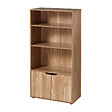 CALICOSY - Bibliothèque décor bois - 2 portes - H.120cm - vignette
