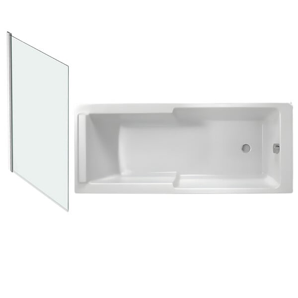 JACOB DELAFON - Baignoire bain douche Struktura + pare bain + étagère 170 X 75 - large
