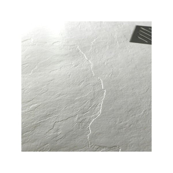 GODART - Receveur de douche extra plat 70x120 en Solid stone texture ardoisée blanc - large