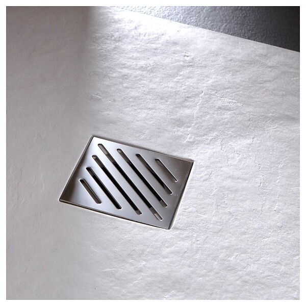 PLANETE BAIN - Receveur de douche extra plat à poser 90x90 Design reflet ardoisé Blanc - large