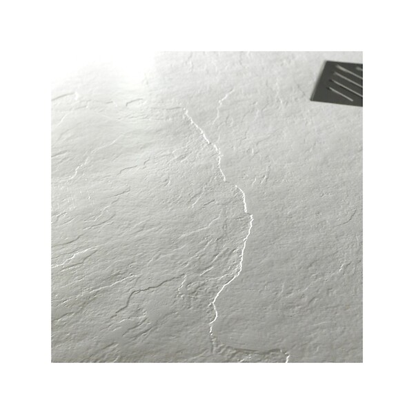 PLANETE BAIN - Receveur de douche extra plat à poser 90x90 Design reflet ardoisé Blanc - large