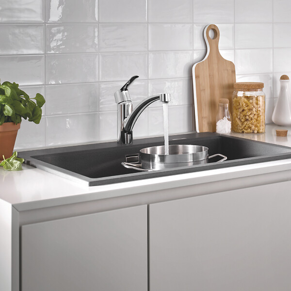 GROHE - Robinet de cuisine bec bas Start 2021 chromé + microfibre - large