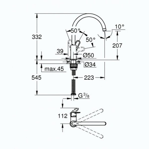 GROHE - Robinet de cuisine Start Flow Quickfix + nettoyant GrohClean - large