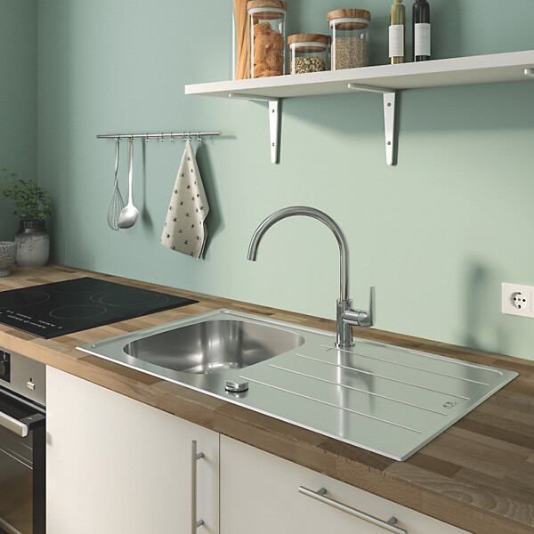 GROHE - Robinet de cuisine Start Flow Quickfix + nettoyant GrohClean - large