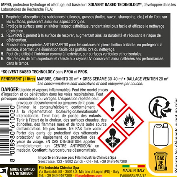 FILA - Protection hydrofuge et oléofuge MP90 ECO XTREME - Bidon 5L- réf : 61500005 - FILA - large