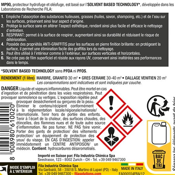 FILA - Protecteur hydrofuge et oléofuge MP90 ECO XTREME 1L - large