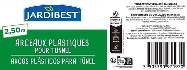 JARDIBEST - Arceau plastique - 2.50m - large